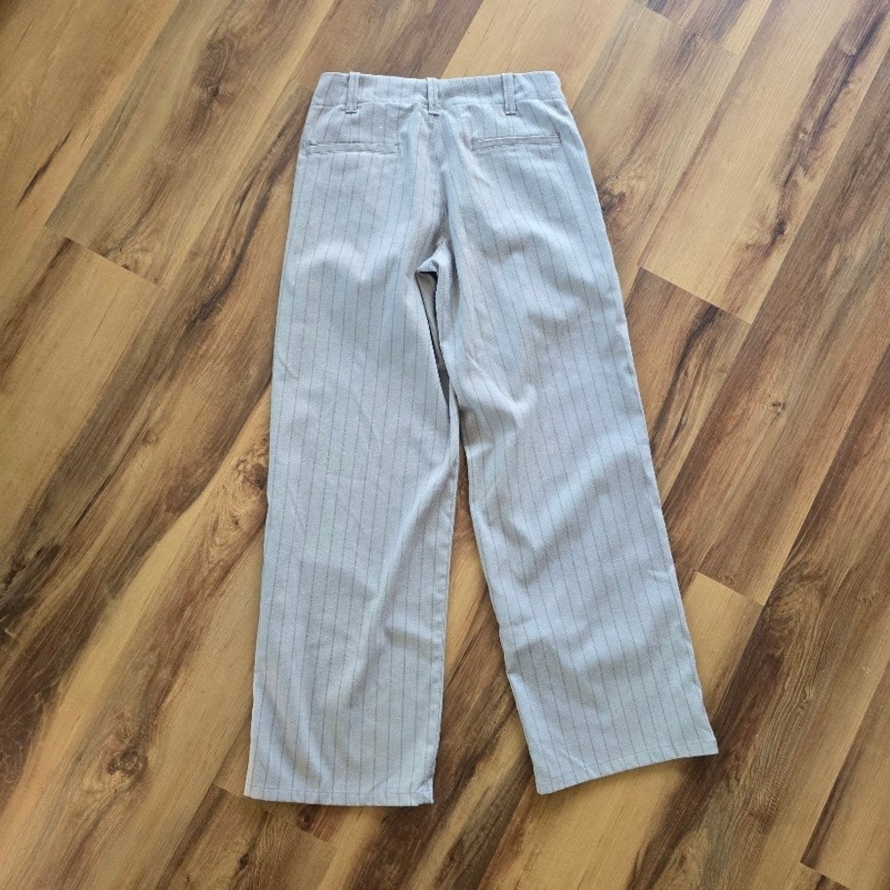 Urban Outfitters Wide Leg Trousers Women 0 Grey Pinstripe Dark Academia Core - Picture 7 of 14